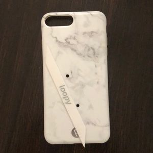 White Marble Loopy Case-iPhone 7/8 plus